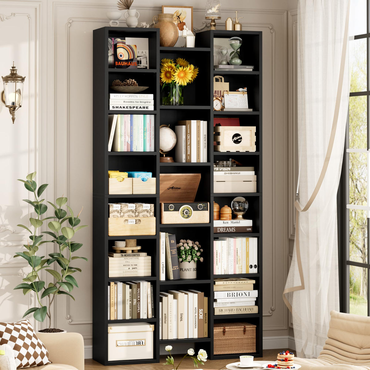 71'' H Black 21 Cube Bookshelf C5453