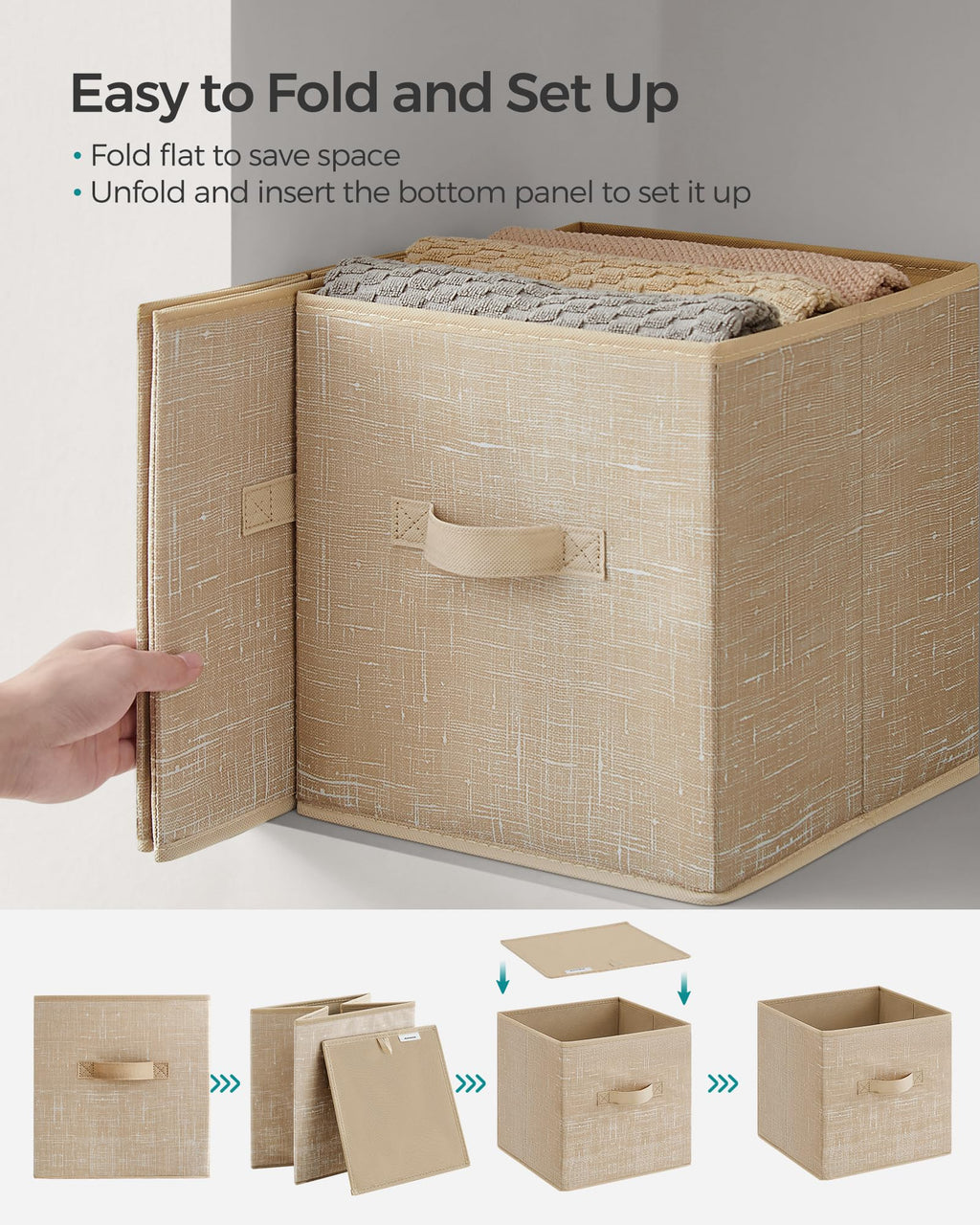 Set of 8 Foldable Storage Cubes V58909