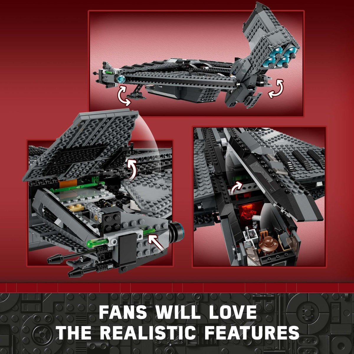 Buildable Toy Starship with Minifigure and Droid Figure O4488
