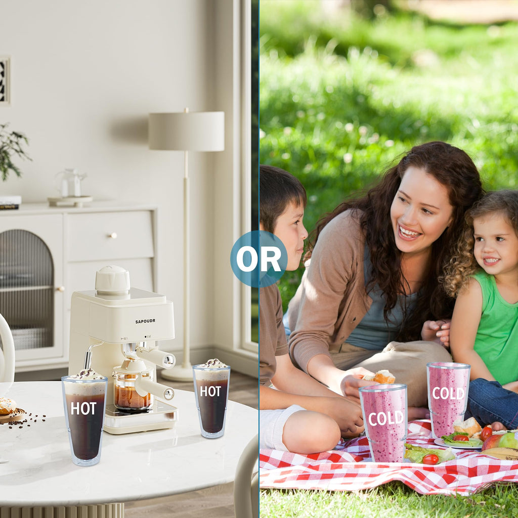 20 oz 4 Pack Double Wall Clear Acrylic Tumbler Cups with Lids R399