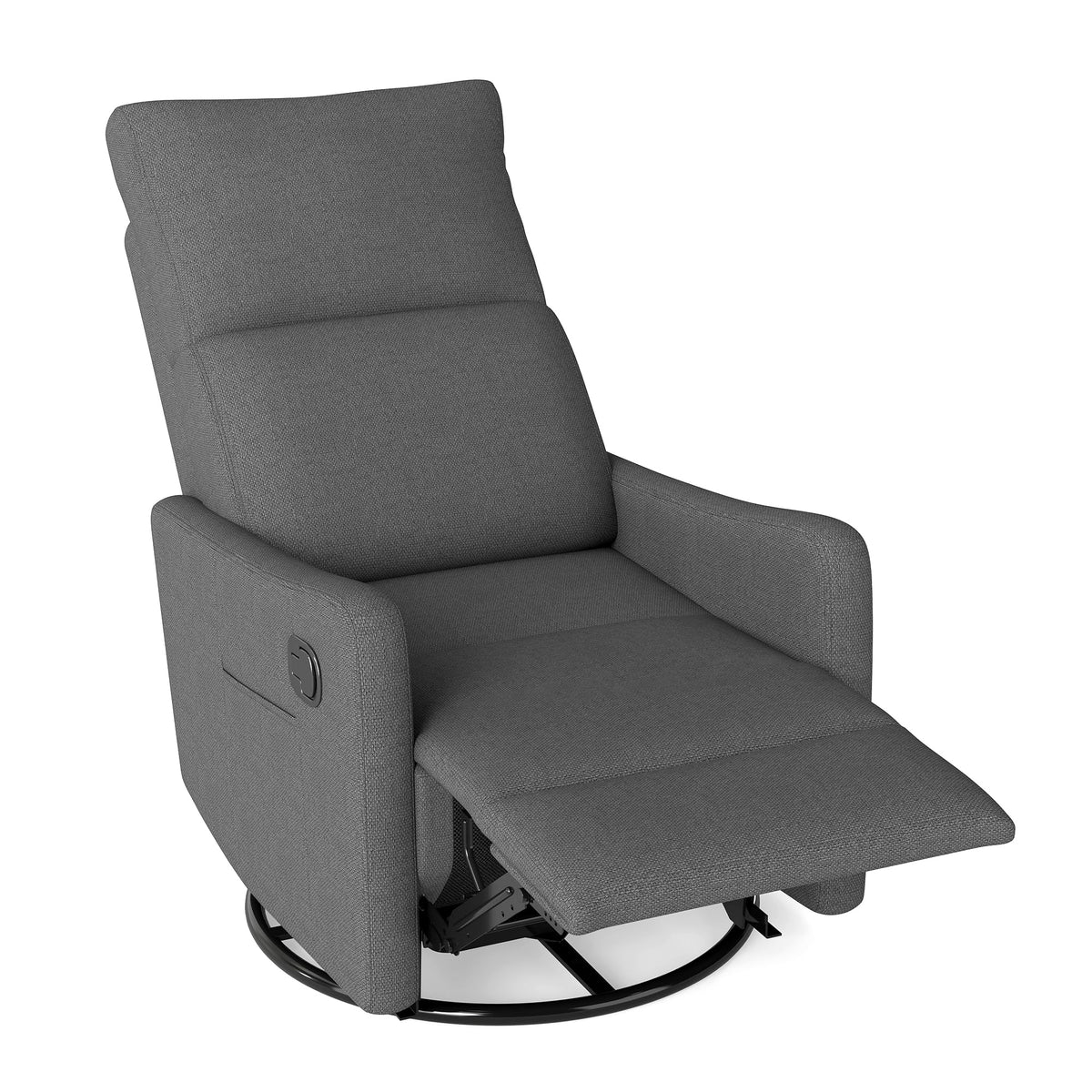 Dark Gray Swivel Rocker Recliner Chair O231078
