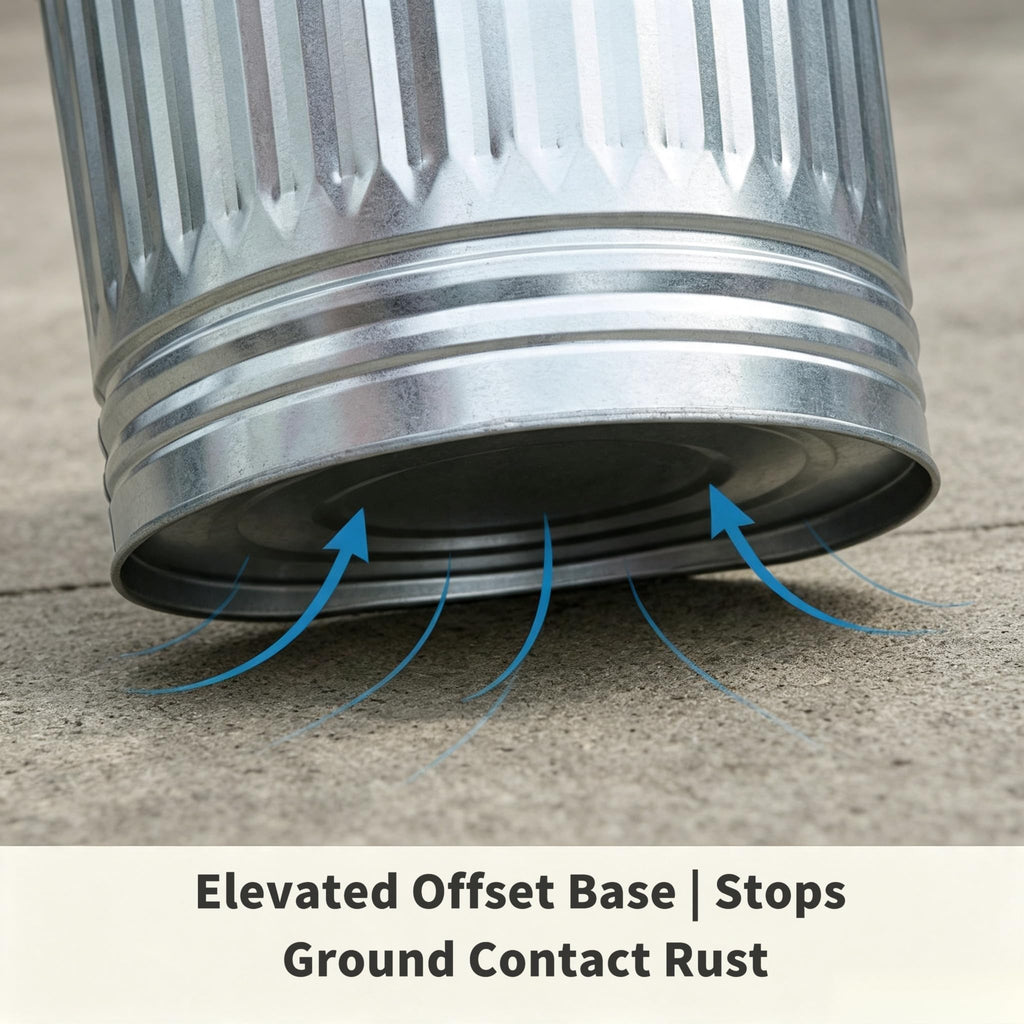 31 Gallon Heavy Duty Galvanized Metal Trash Can with Lid Y6728