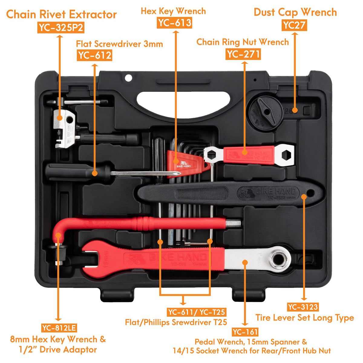 18 Piece Bike Repair Tool Kit Set with Torque Wrench X569