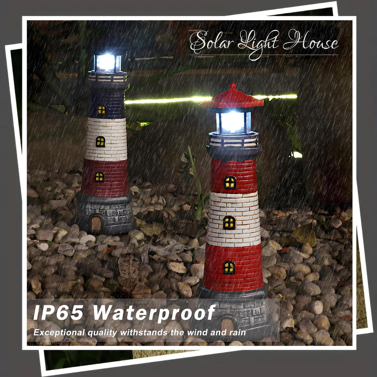 Solar Lighthouse Outdoor Garden Statue S9336