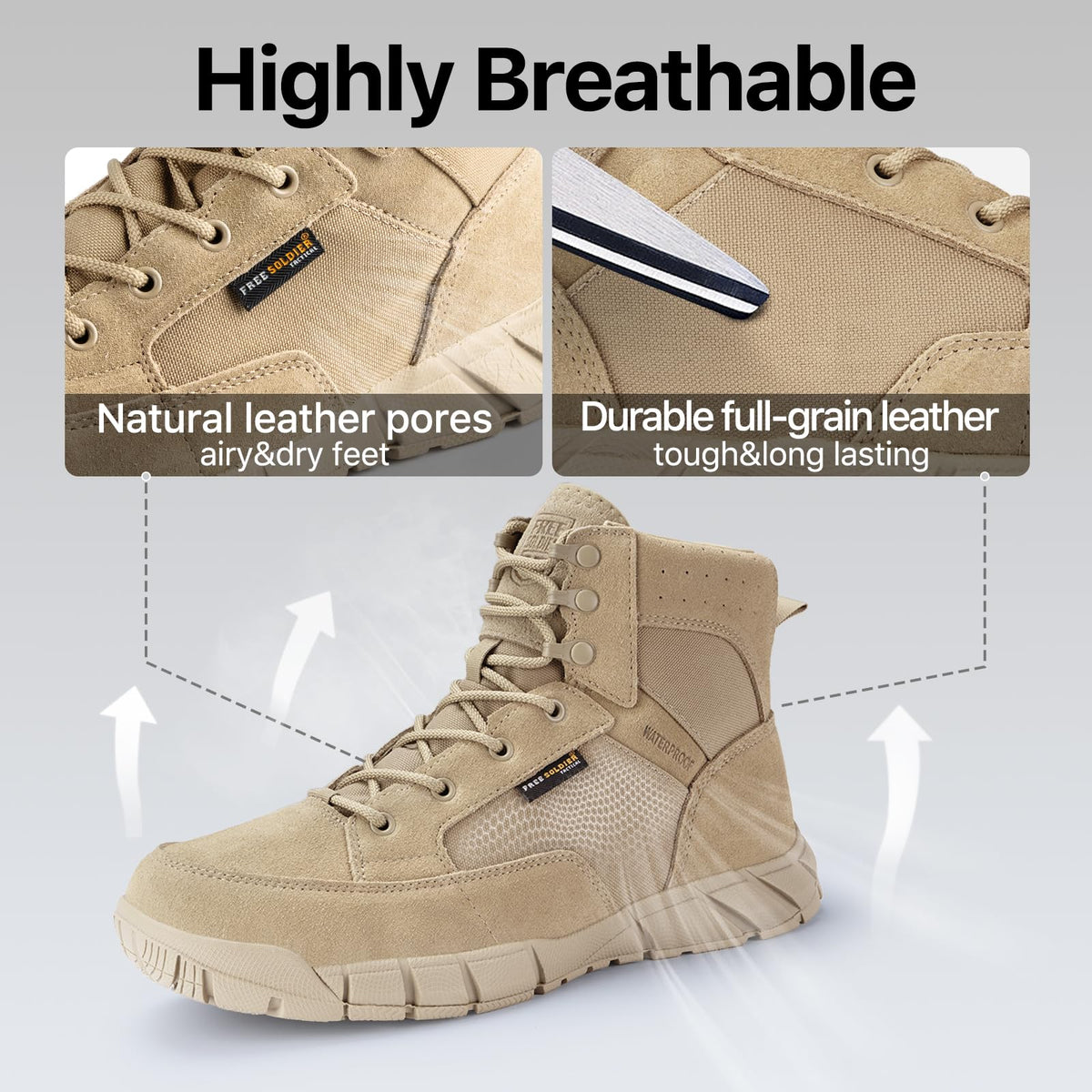 Men's 6 Inches Lightweight Waterproof Suede Leather Work Boots X1214