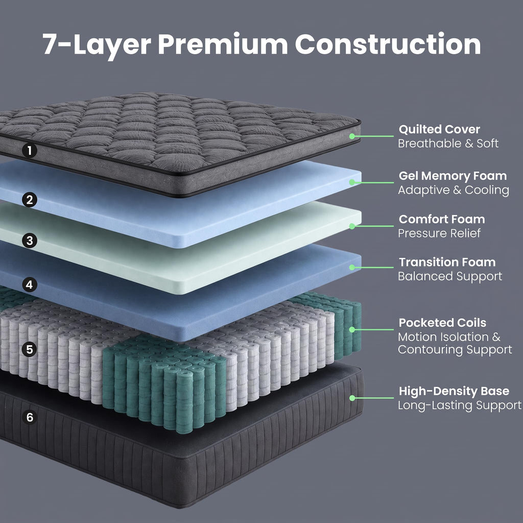 Full Size 12 Inch Hybrid Mattress D729