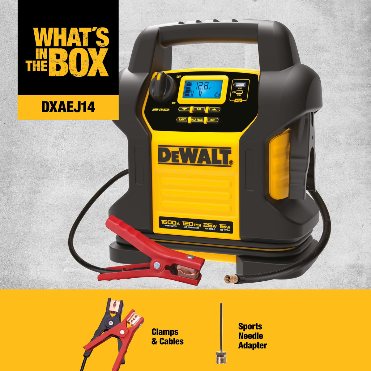1600 Peak Amp Jump Starter with 120 PSI Air Inflator N286