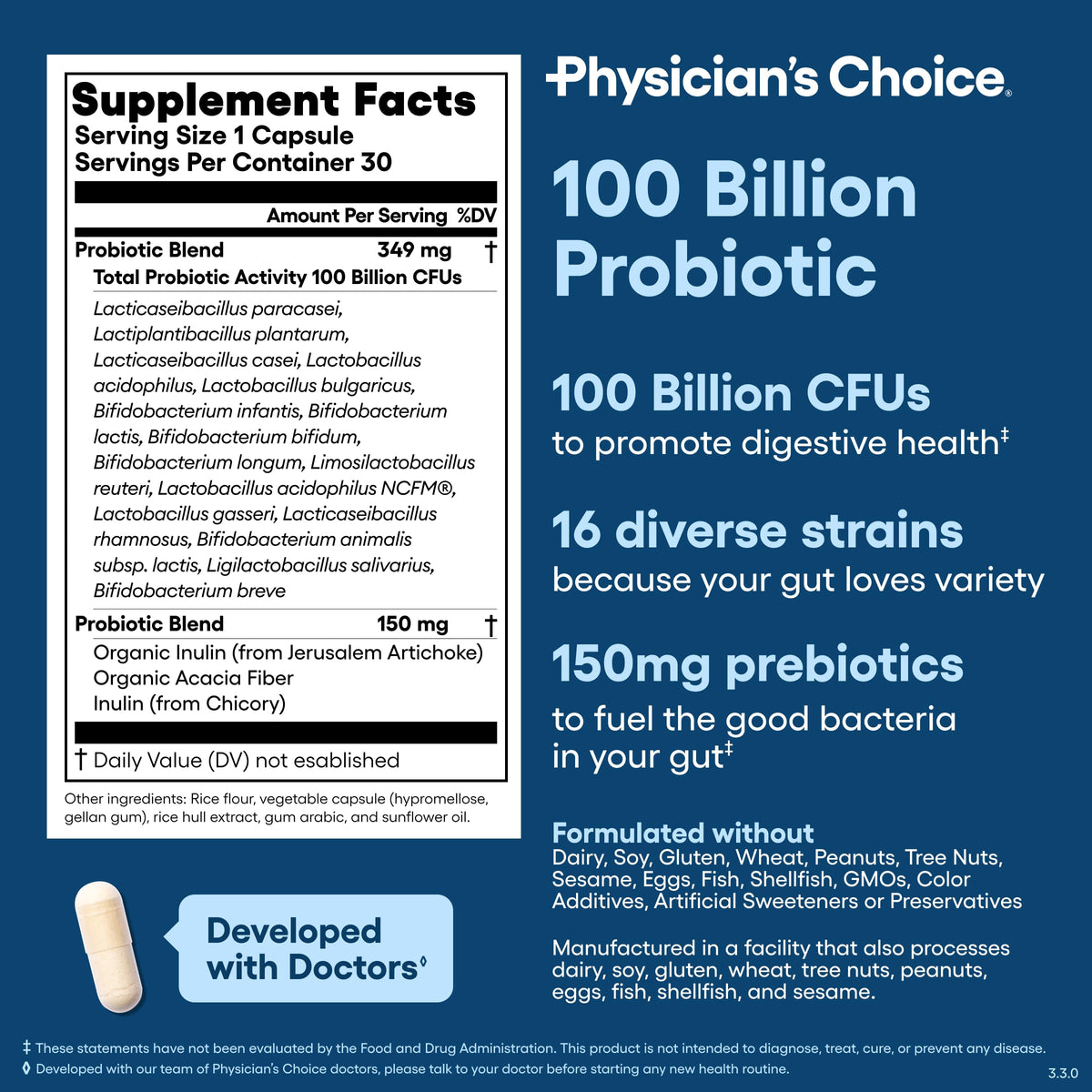 100 Billion 16 Strains Probiotic with Prebiotics F18420