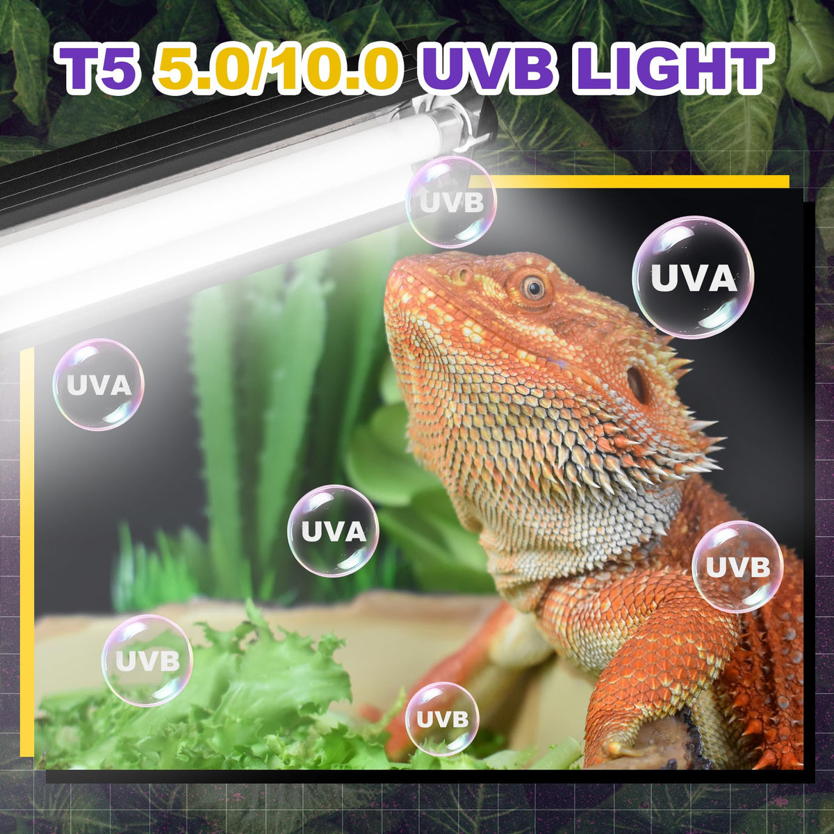 8W T5 HO UVB Fluorescent Light Fixture Combo Kit J70892