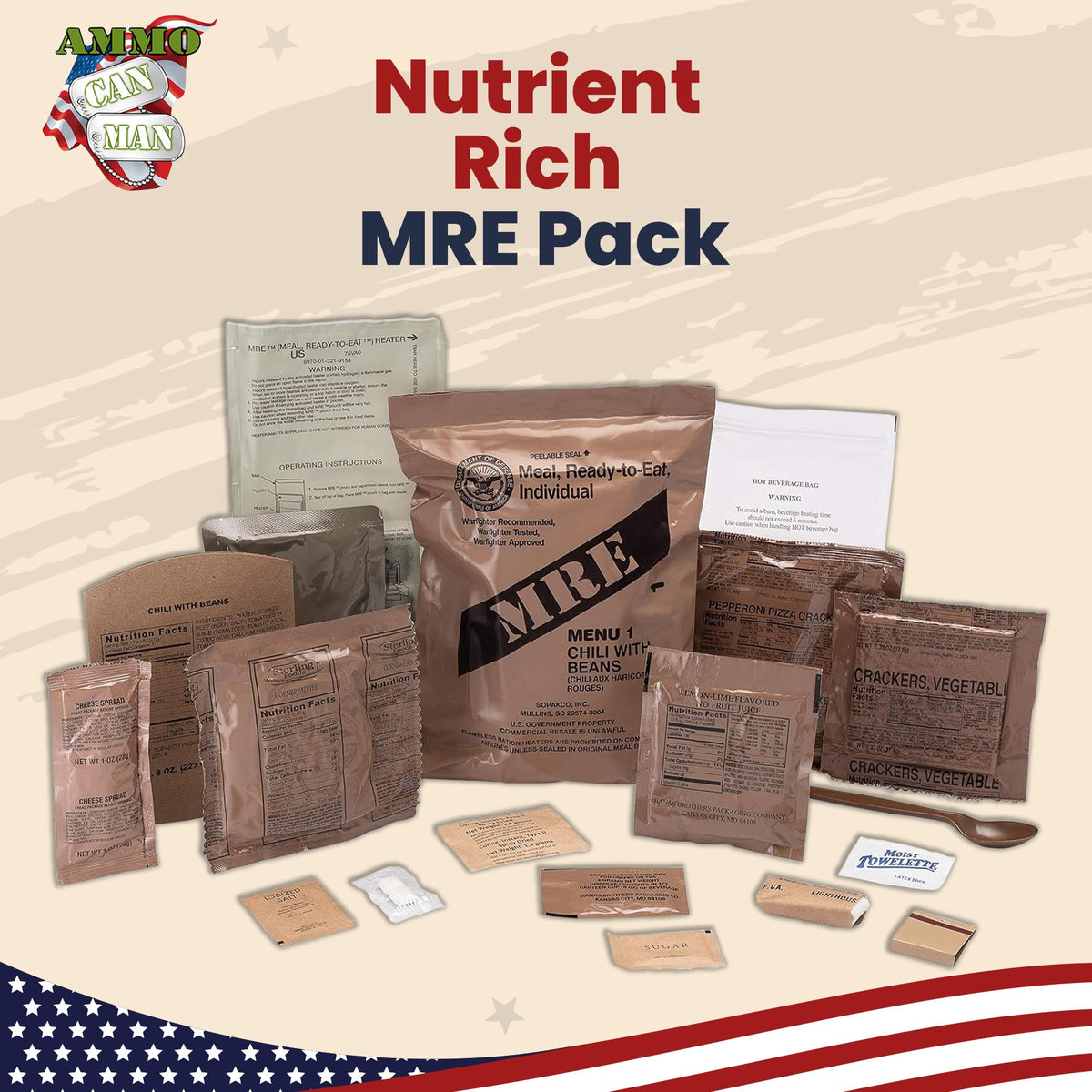 US Military MRE Case Menus 1-12 N643