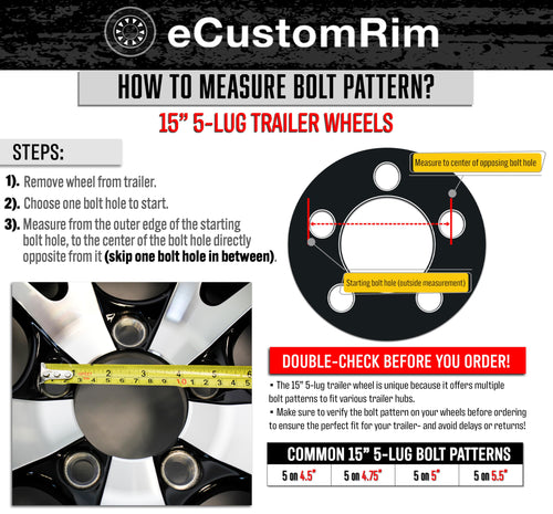2-Pack 12 Inch Trailer Tire Rim Assembly I2237