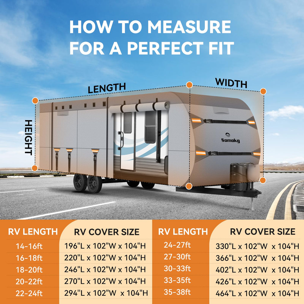 14-16 FT Heavy Duty 8-Layer Camper Cover U199