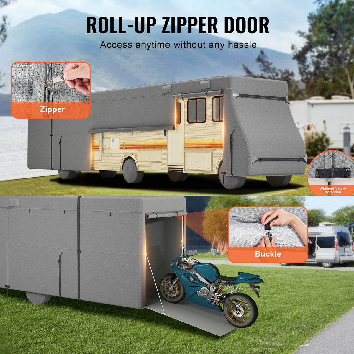 40-43 ft Non-Woven Fabric Waterproof RV Cover with Storage Bag C871