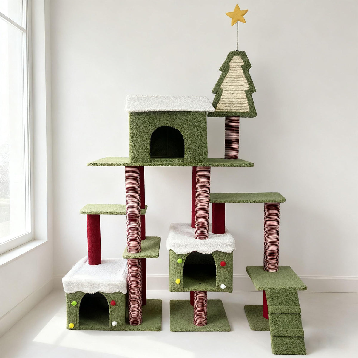 70 Inch Cat Tree with 3 Condos & Climbing Ladder W922