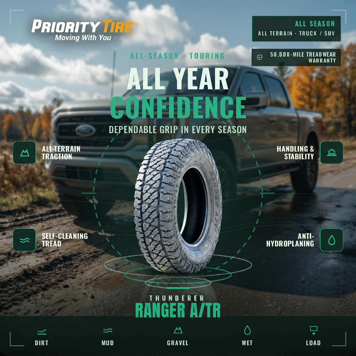 All Terrain 265/70R18 116T Tire V6325