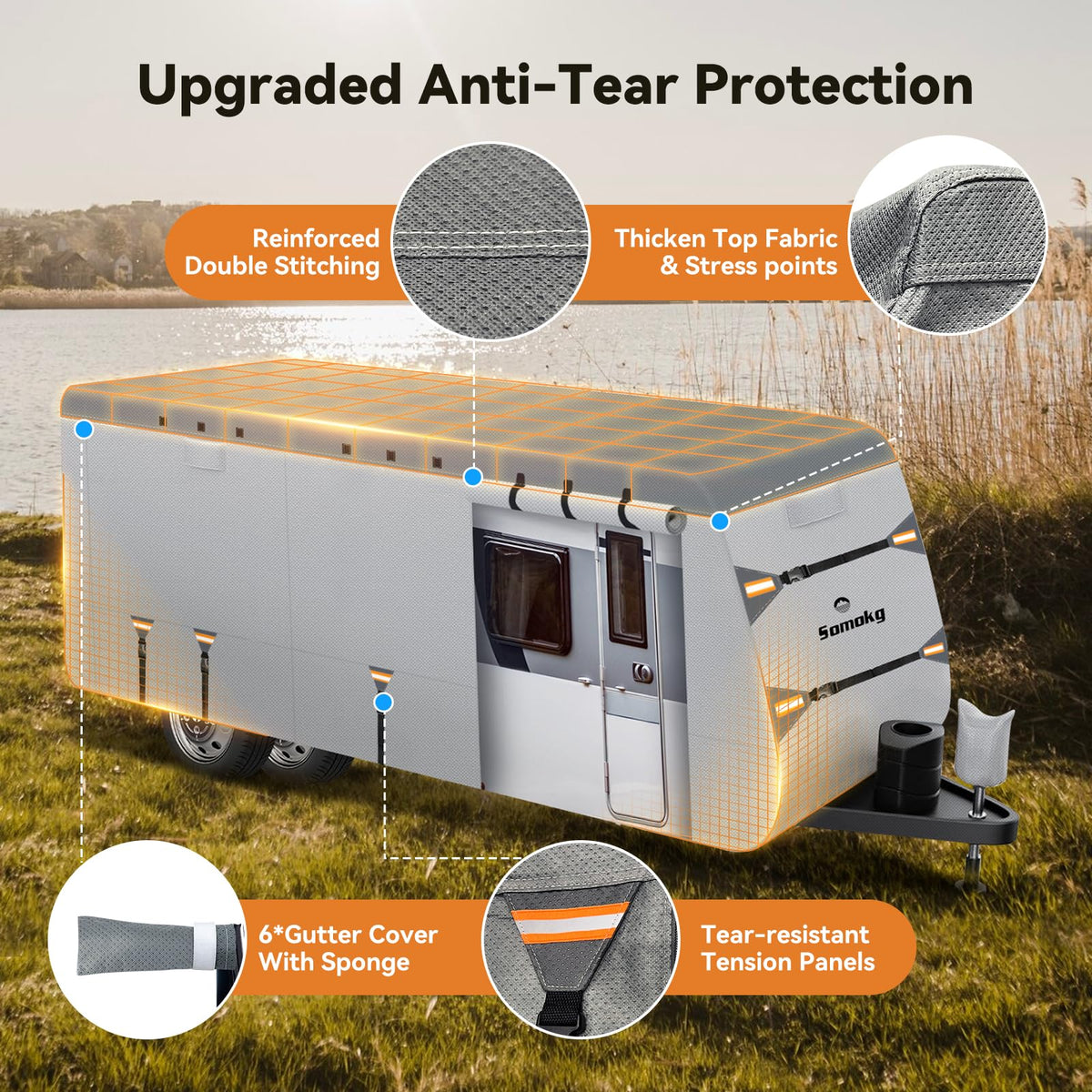 14-16 FT Heavy Duty 8-Layer Camper Cover U199