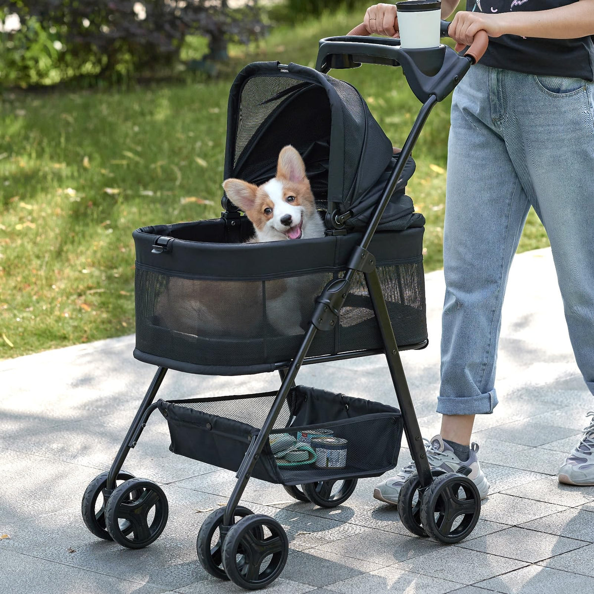 3 in 1 Folding Dog Stroller with Removable Carrier A316