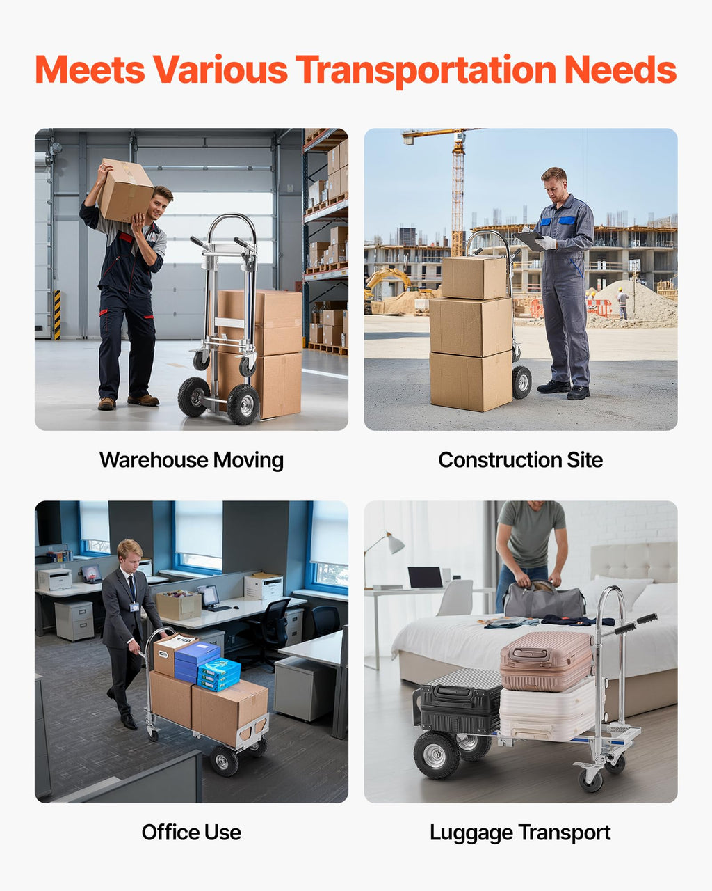 2 in 1 Convertible Hand Truck Dolly 1000 lbs Q348233