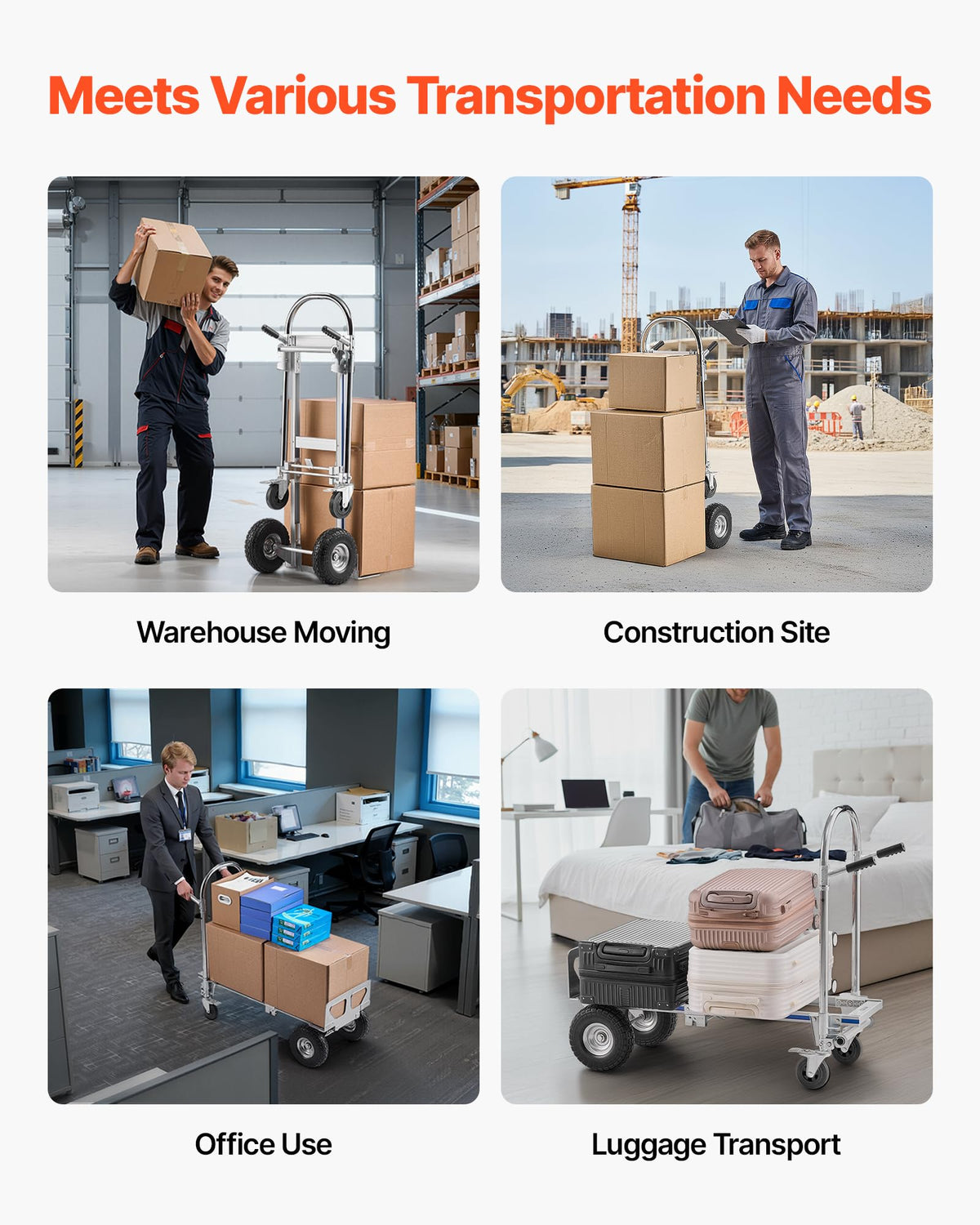 2 in 1 Convertible Hand Truck Dolly 1000 lbs Q348233