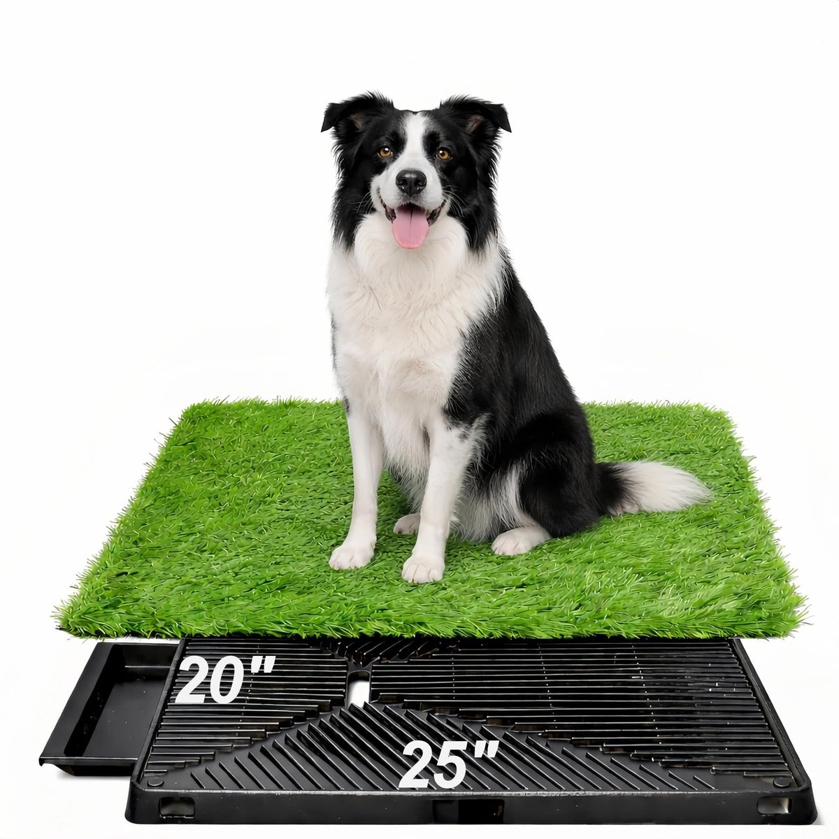 25" x 20" Artificial Grass Dog Potty Training Pad with Tray F798702