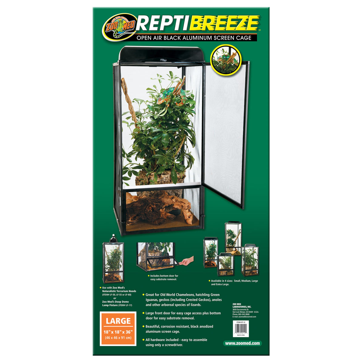 Large 18 x 18 x 36-Inches Open Air Screen Cage A251610