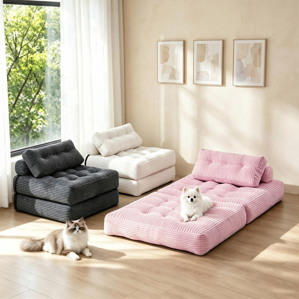 3-in-1 Folding Sofa Bed Convertible Futon Chair N851406