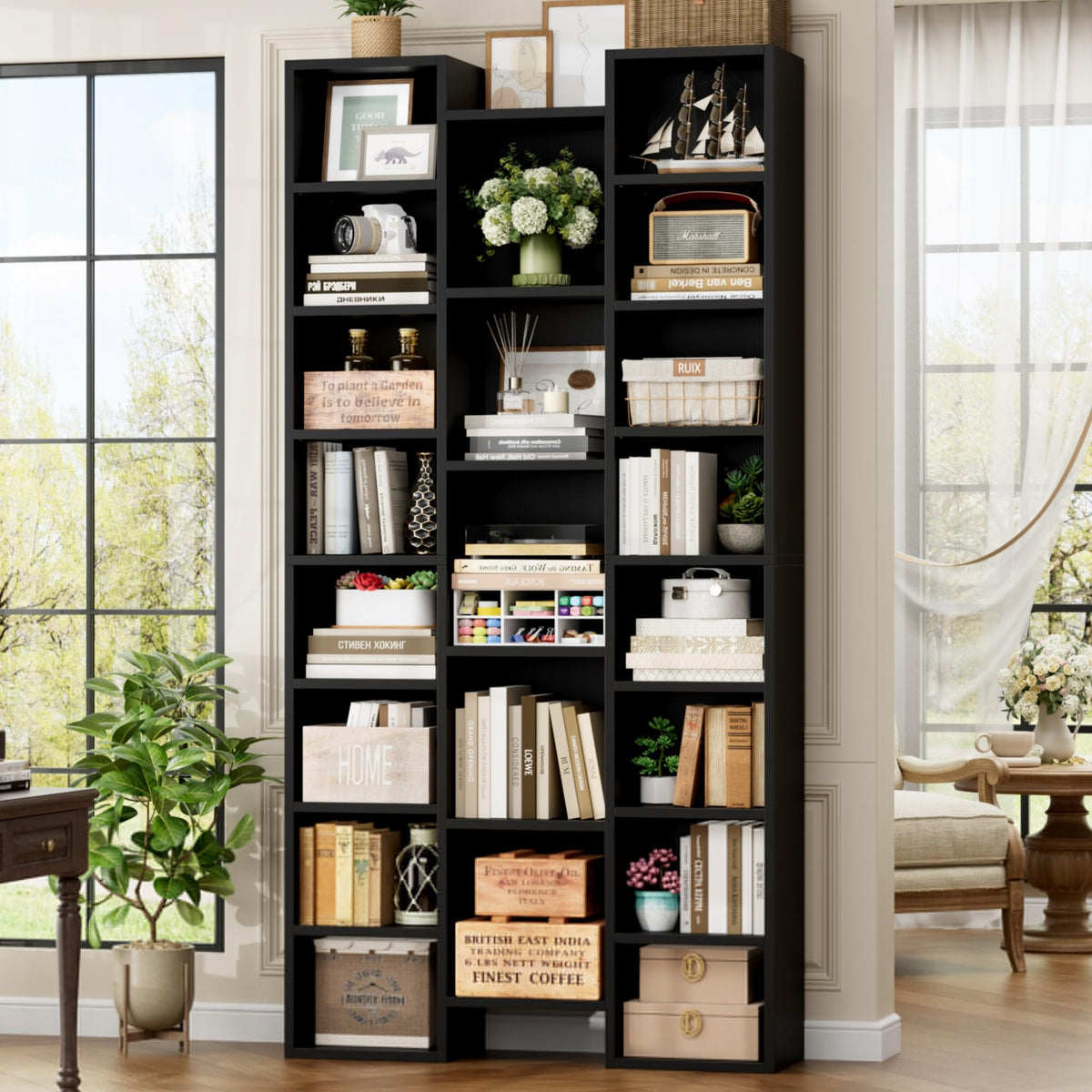 71'' H Black 21 Cube Bookshelf C5453