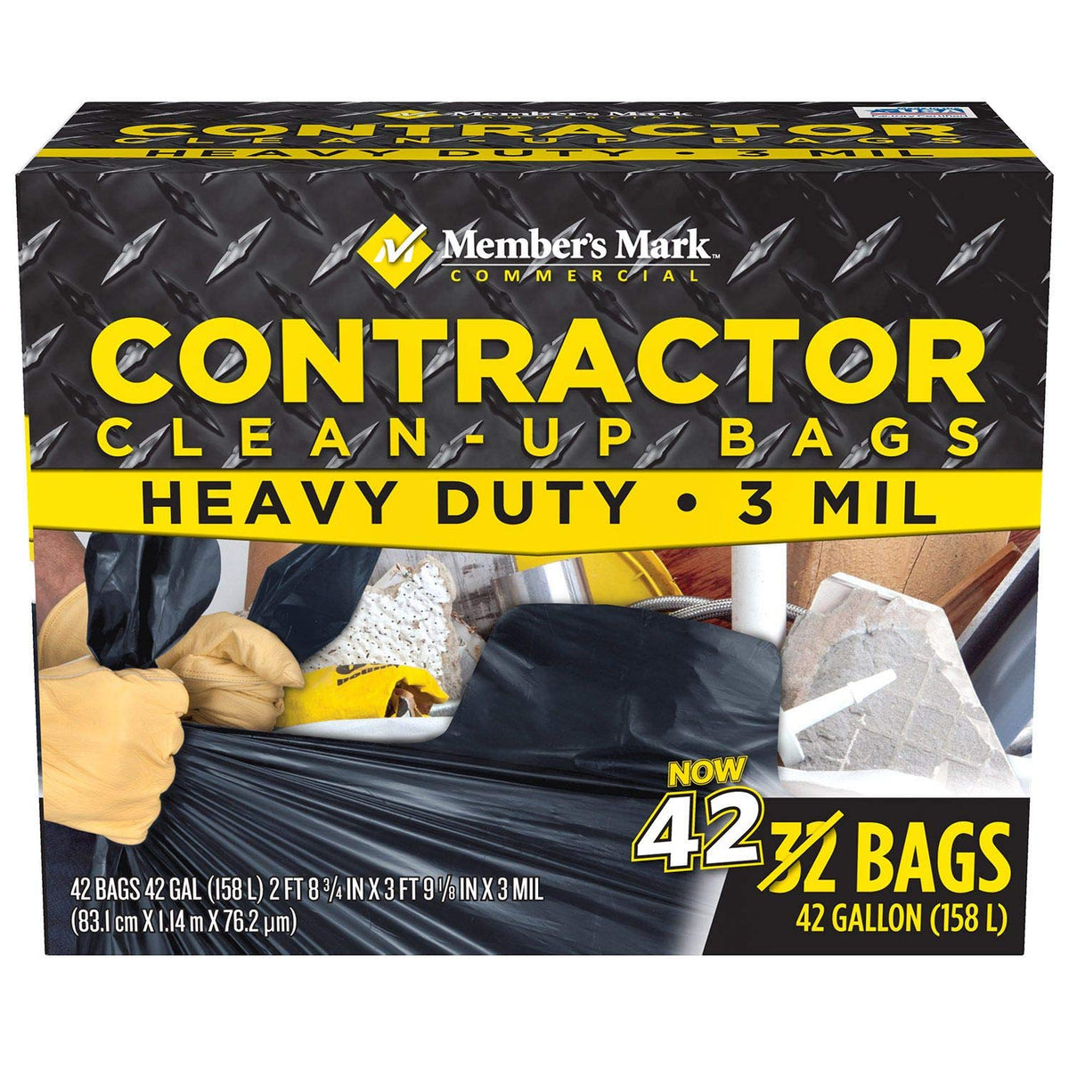 Commercial Contractor Clean-up Trash Bags 42 Gal. 42 Ct. Z95249