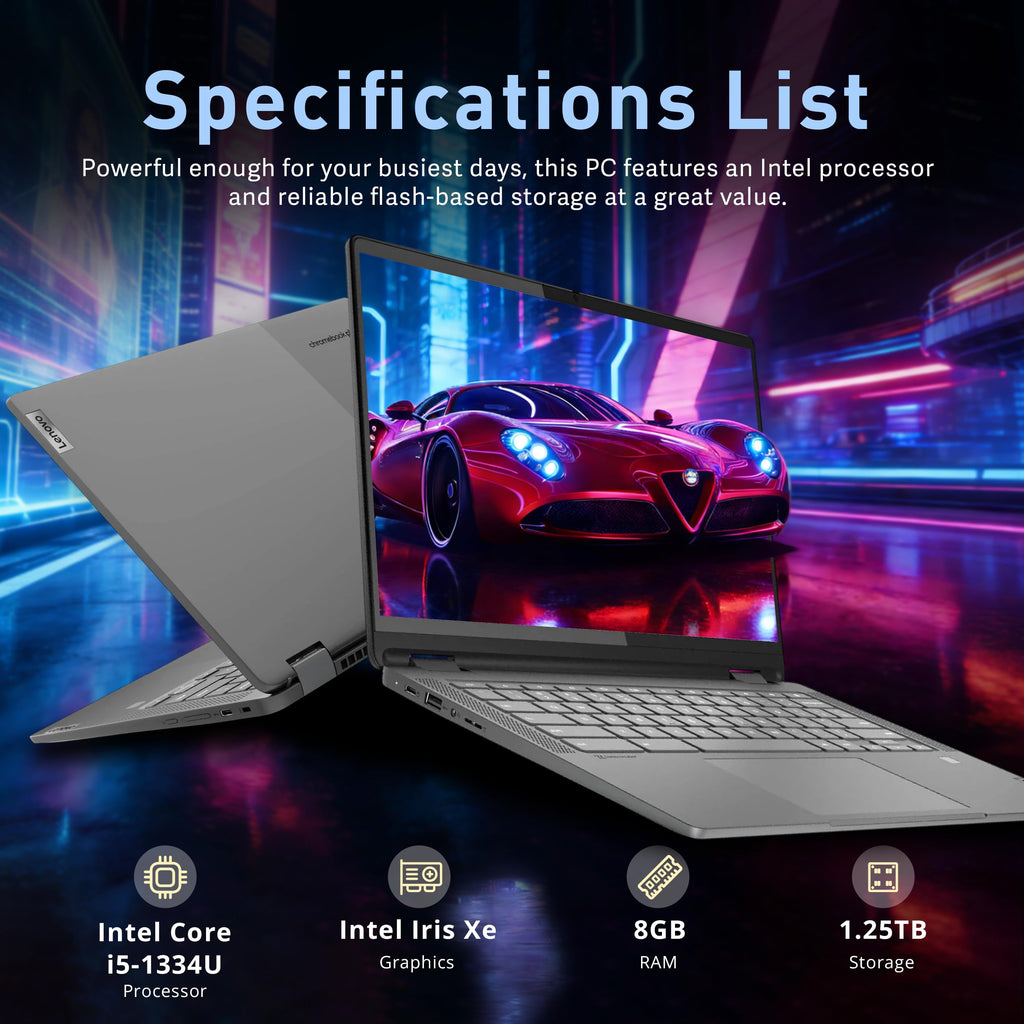 14" WUXGA Touchscreen 2-in-1 Chromebook, Intel Core i5, 8GB, 1.25TB Storage, Gray W651985