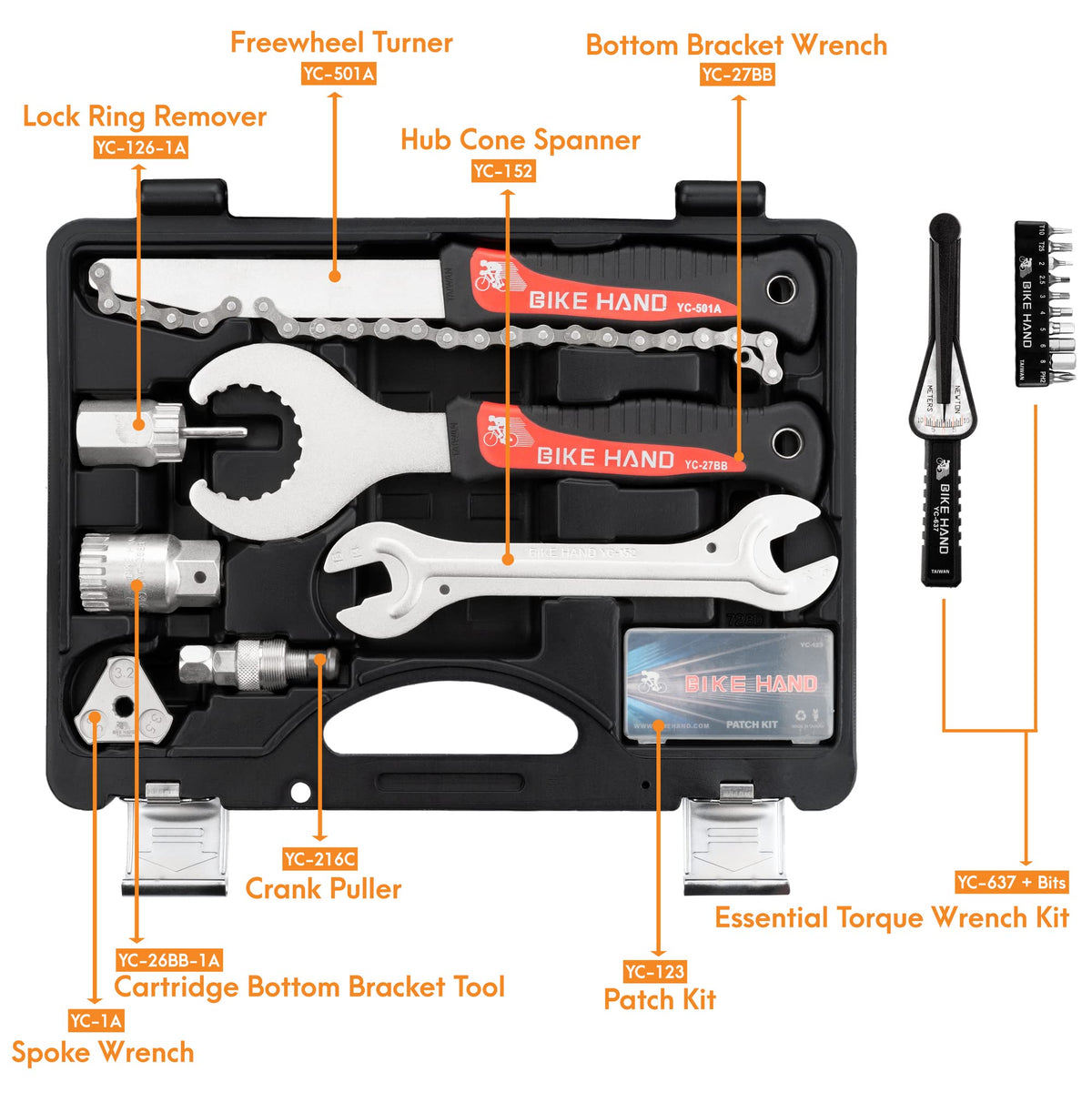 18 Piece Bike Repair Tool Kit Set with Torque Wrench X569