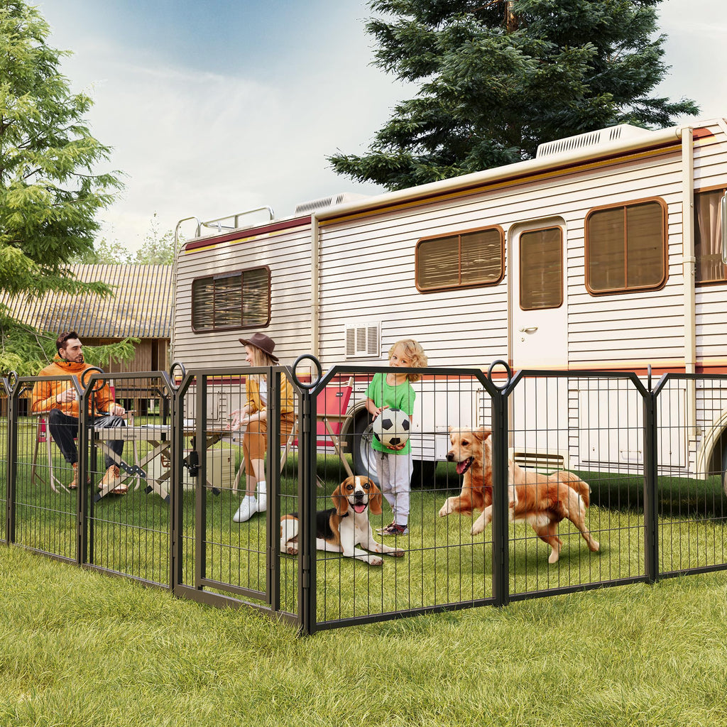 32 Inch 16 Panel Metal Dog Playpen H962317