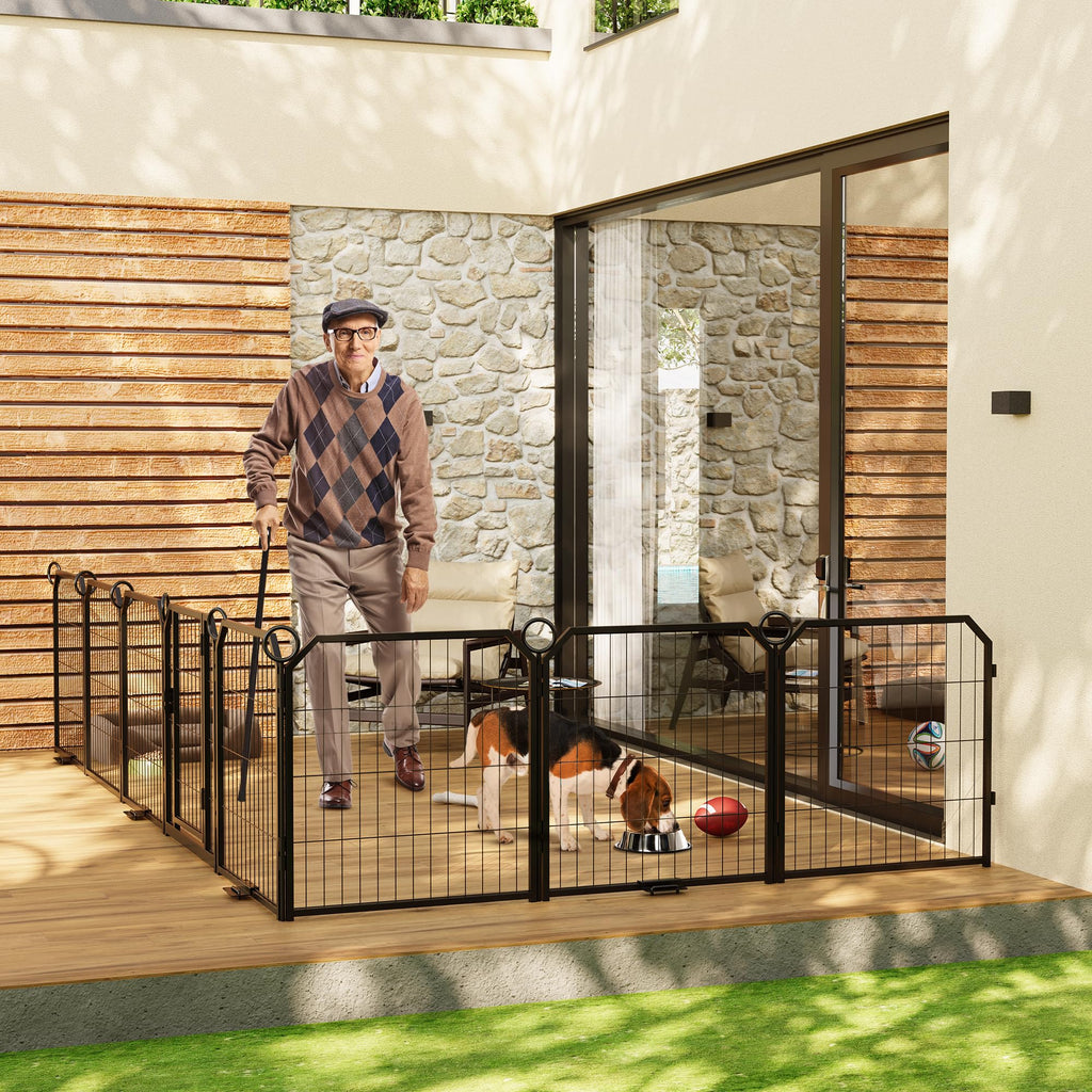 32 Inch 16 Panel Metal Dog Playpen H962317