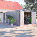 10x14 FT Light Gray Metal Storage Shed D710487