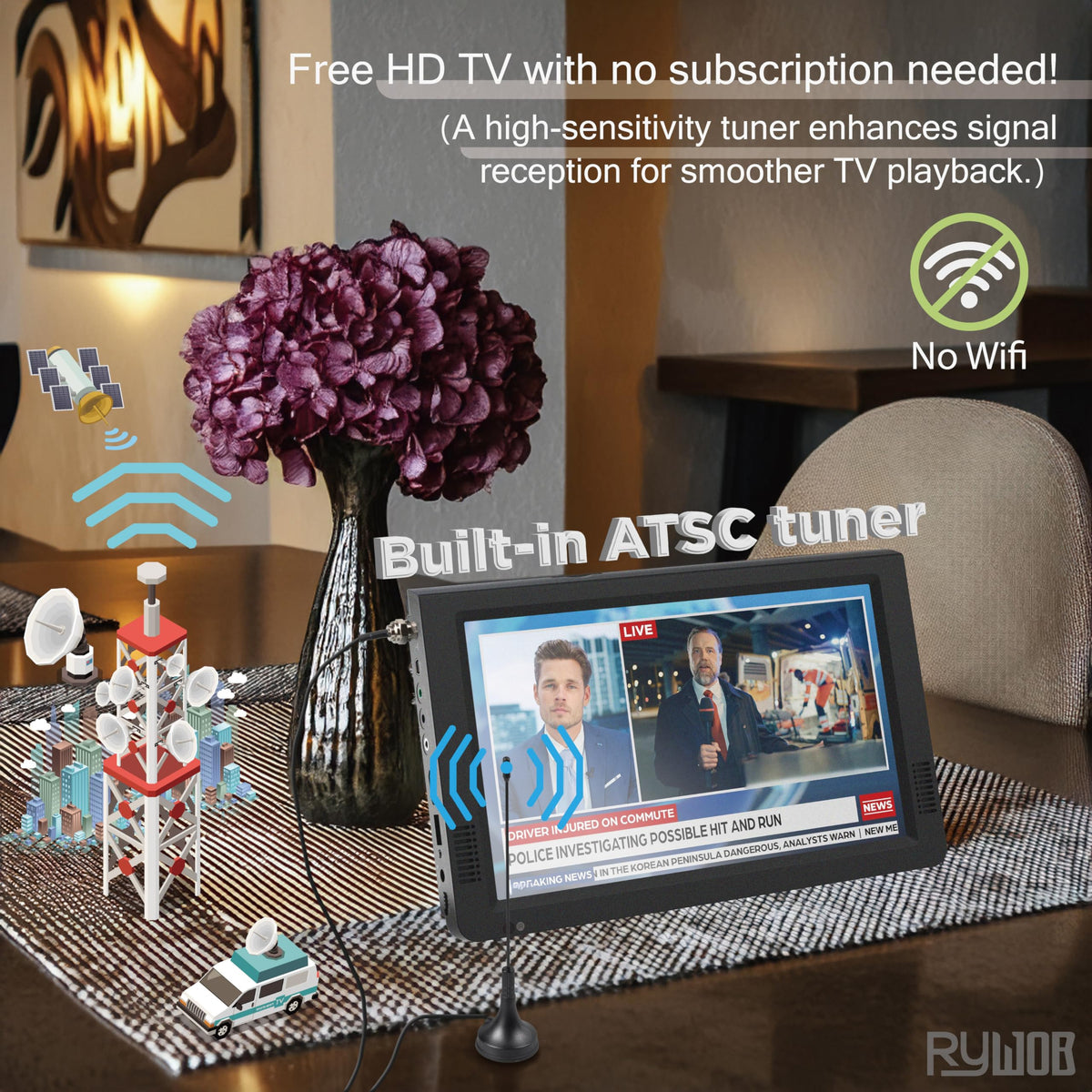 Portable Digital TV with Antenna J130748